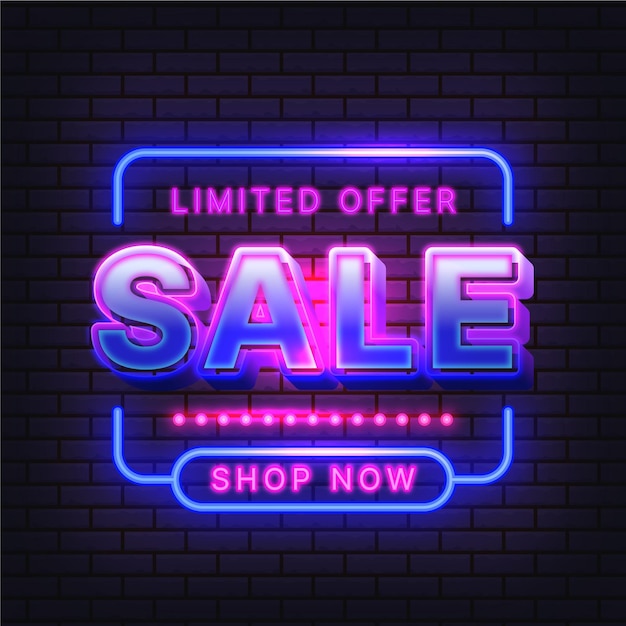 Free vector neon sale sign design