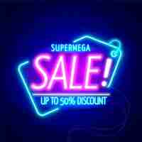 Free vector neon sale sign design