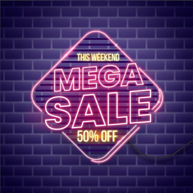 Free vector neon sale sign design