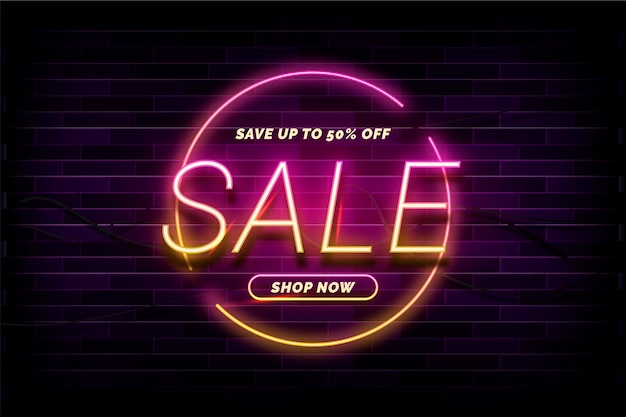 Free vector neon sale sign