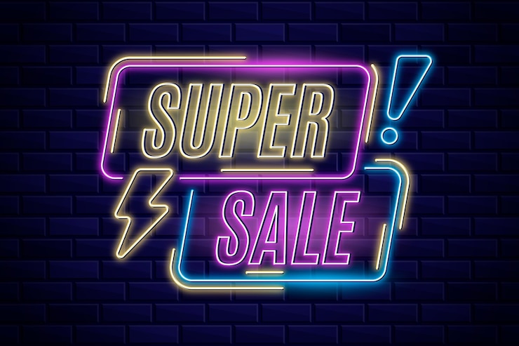 Free Vector neon sale sign