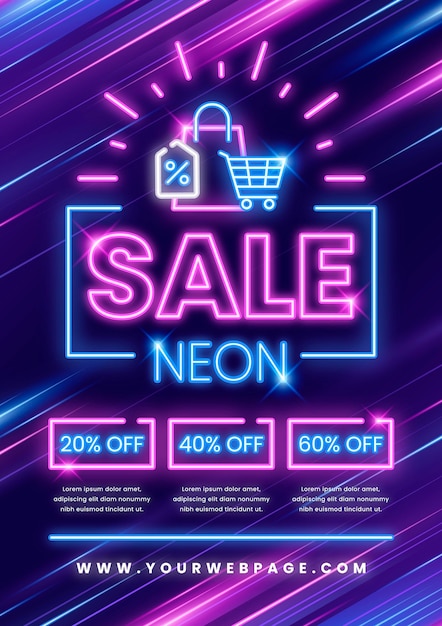 Modello di stampa di vendita al neon