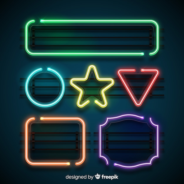 Free vector neon shapes set