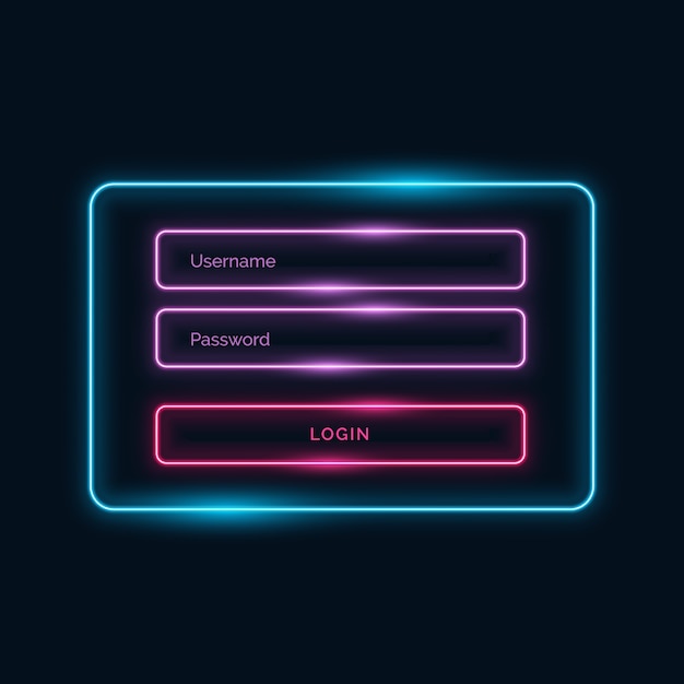 Neon sign in template