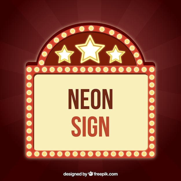 Neon sign with stars