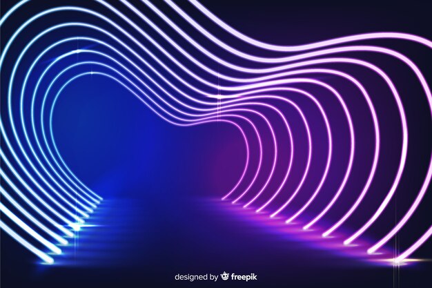 Neon stage lights background