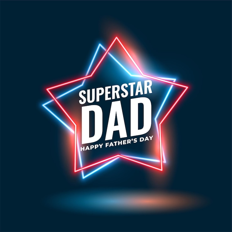 Free Vector neon star style superstar dad background