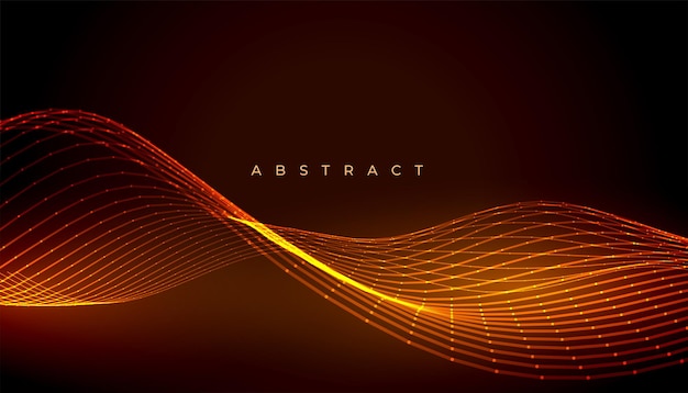 Free vector neon style abstract wavy lines background for presentation vector