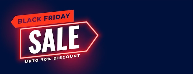 Free vector neon style black friday sale banner design