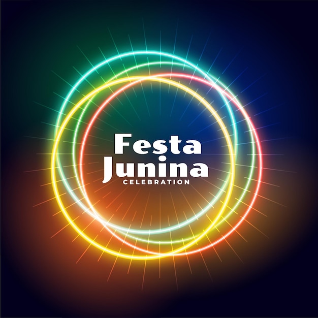 Neon style brazil festa junina background vector illustration