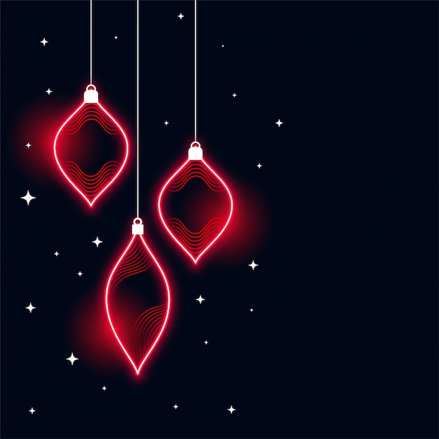 Neon style merry christmas banner background