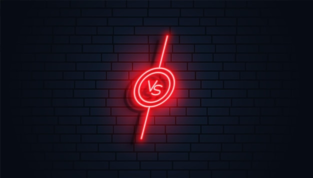 Free vector neon style versus vs banner design