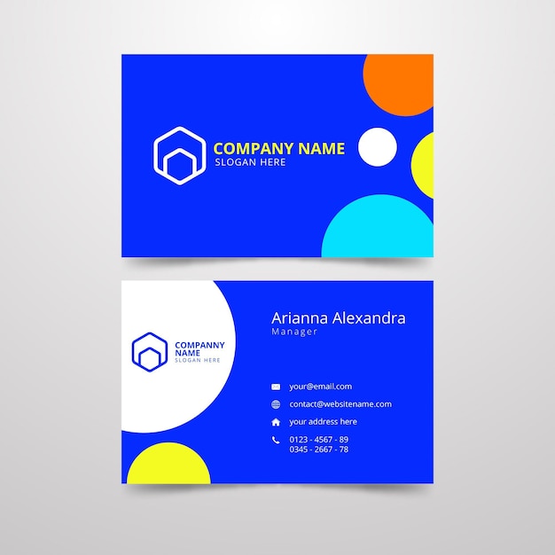 Free vector neon template for business cards