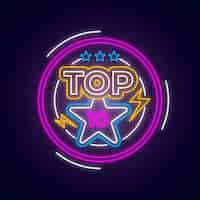 Free vector neon top 10 template