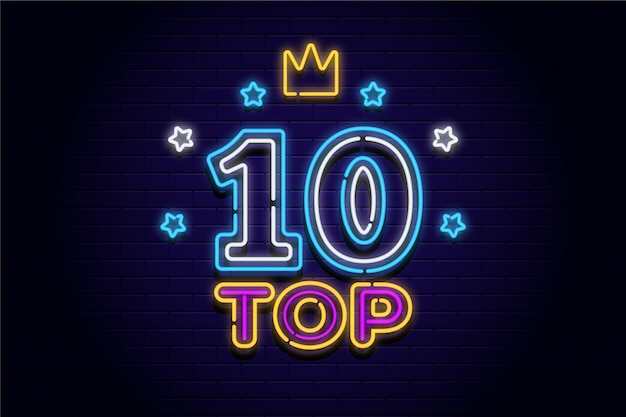 Neon top ten sign