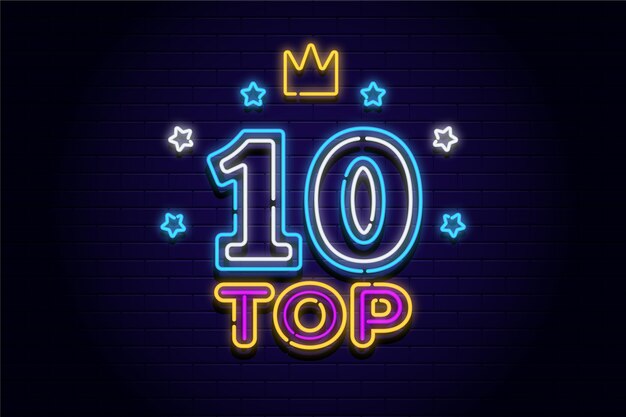 Neon top ten sign