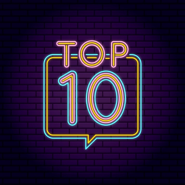 Neon top ten sign