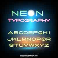 Free vector neon typography