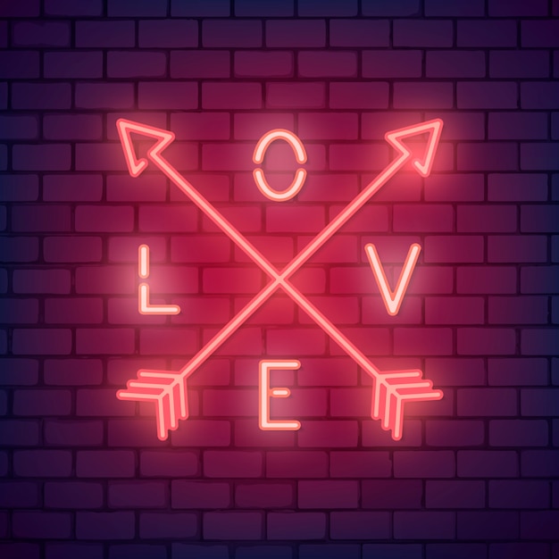 Neon valentine's day illustration