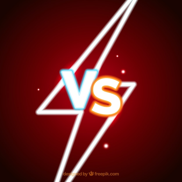 Neon versus background with lightning bolt