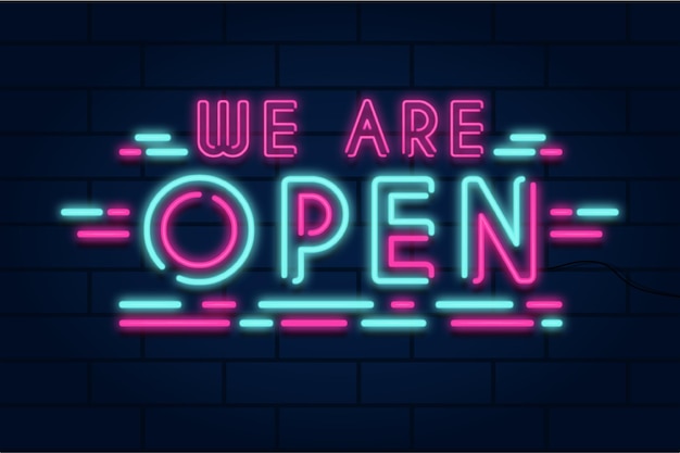 Neon we are open sign