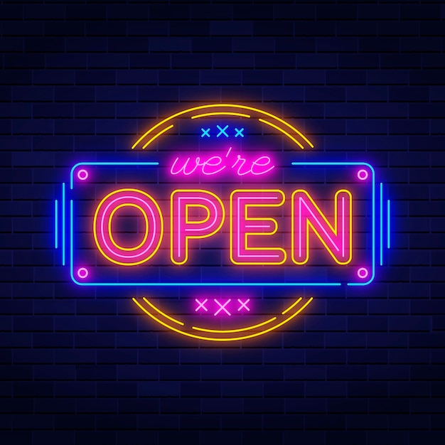 Neon we are open sign