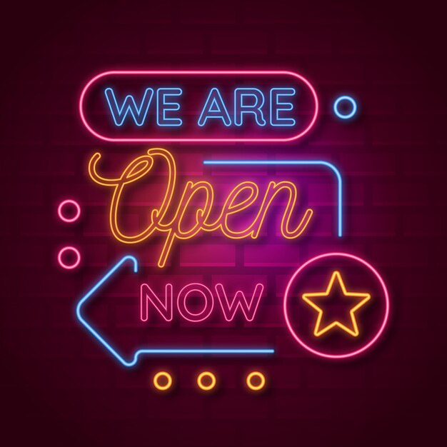 Neon we are open sign