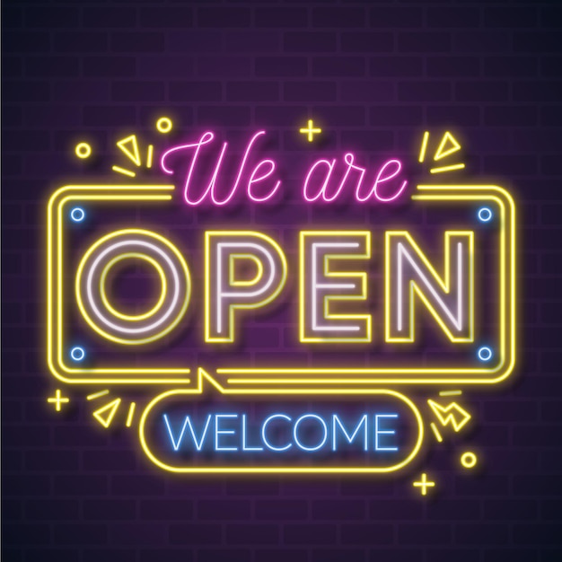 Neon we are open sign