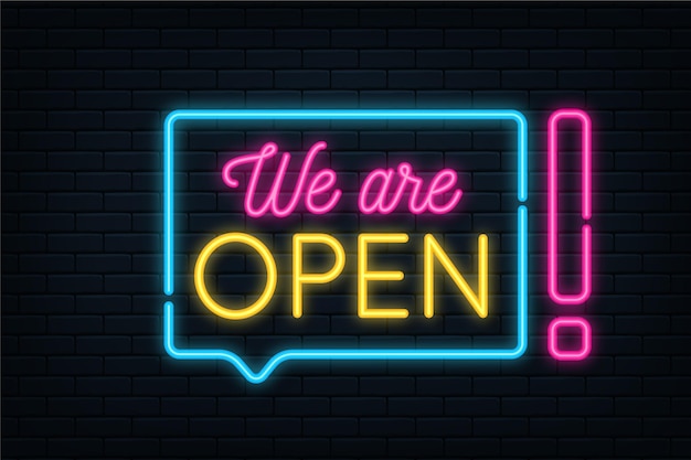 Neon we are open sign