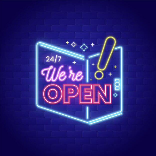 Neon we are open sign