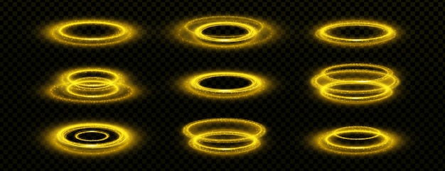 Neon yellow circle portal or platform