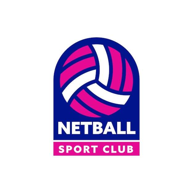 Vettore gratuito modello di logo dell'emblema del netball