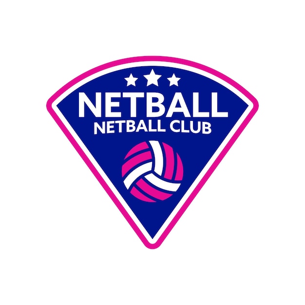 Vettore gratuito modello di logo dell'emblema del netball