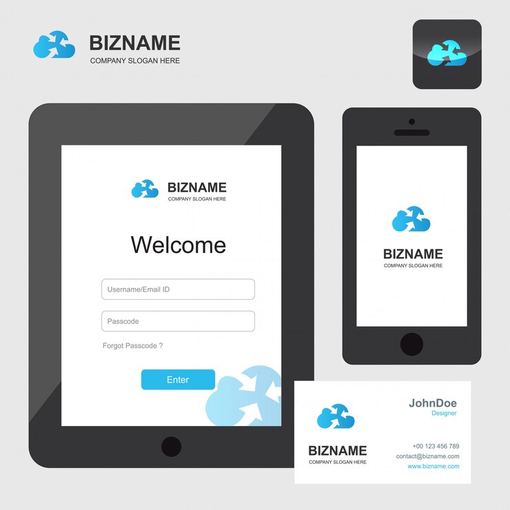 Free Vector network cloud logo and web app design