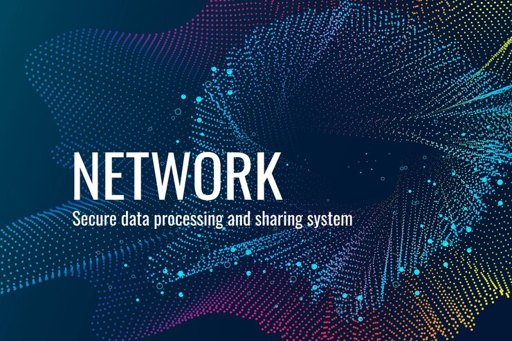 Free Vector network connection technology template vector in dark blue tone