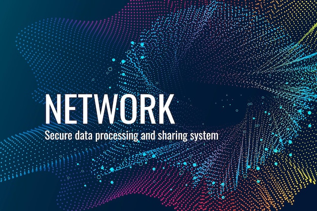 Network connection technology template vector in dark blue tone