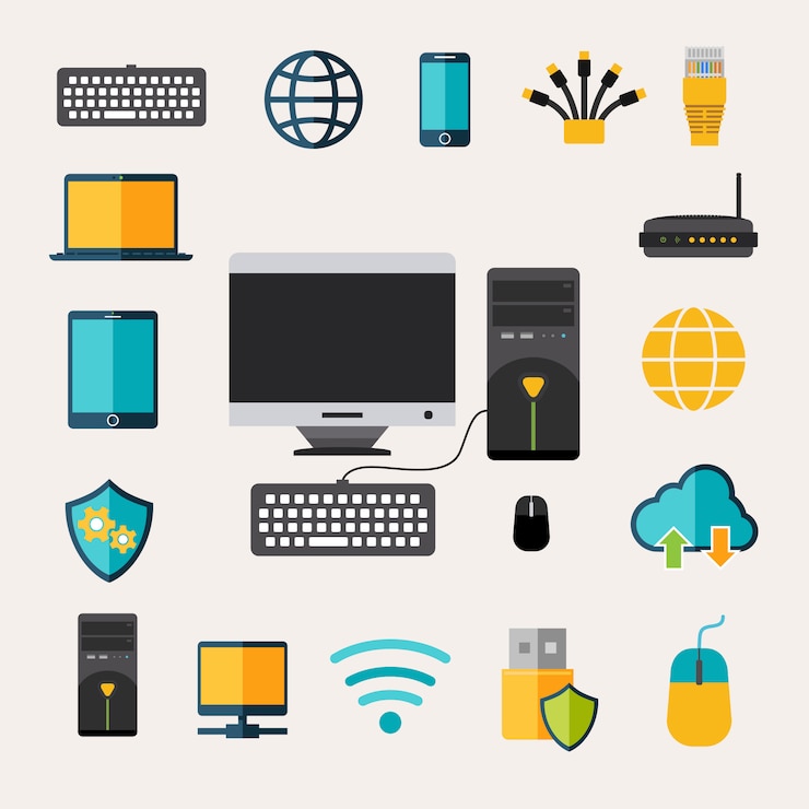 Free Vector network gadget set
