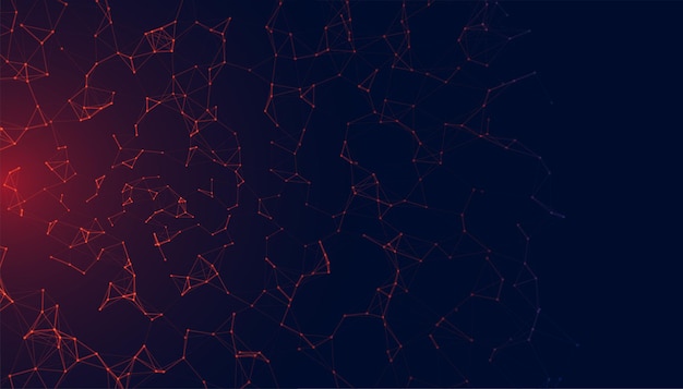 Free vector network mesh low poly with glowing light