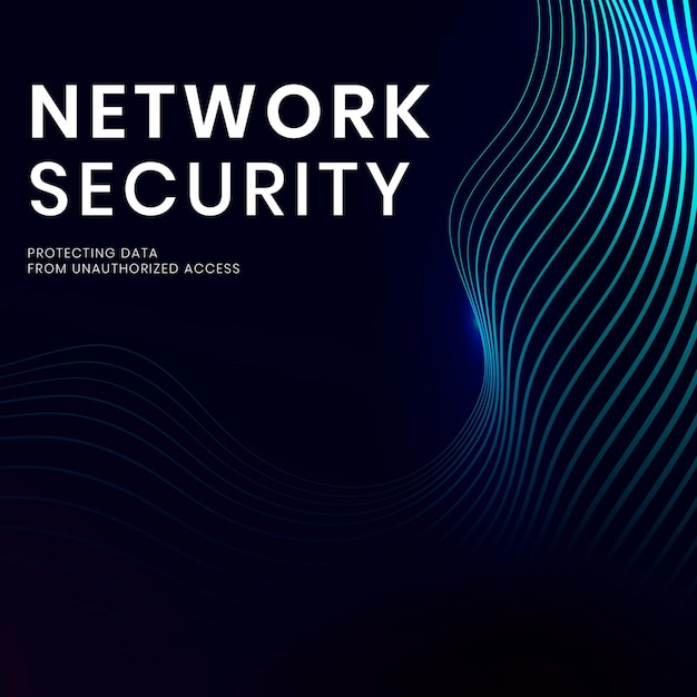 Network security technology template vector with digital background