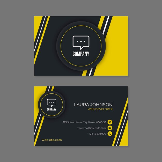 Neumorph abstract business card template