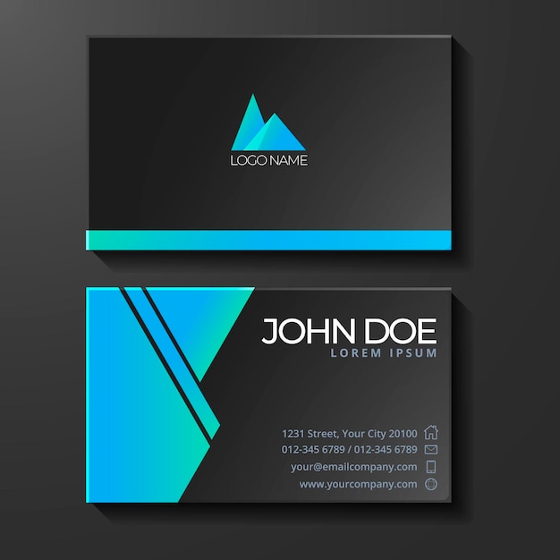 Neumorph blue details business card