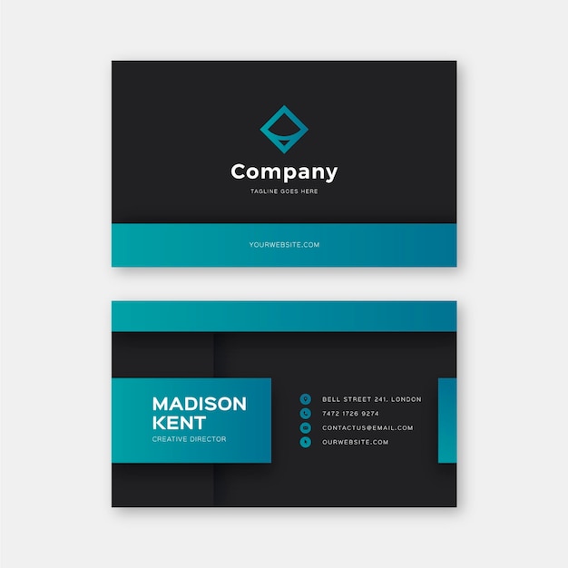 Neumorph blue lines business card template