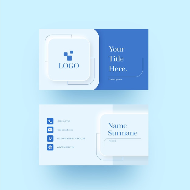 Free vector neumorph business card template