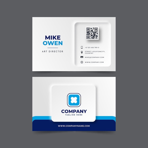 Free vector neumorph business card template