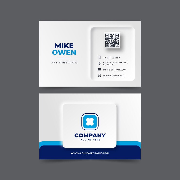 Free Vector neumorph business card template