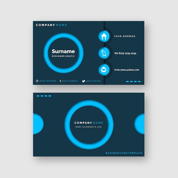 Free vector neumorph business card template