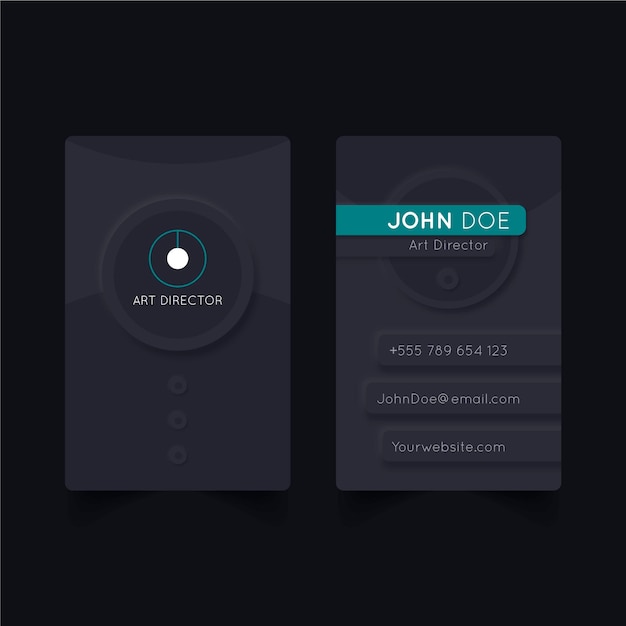 Free vector neumorph business card template