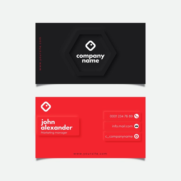 Free vector neumorph business card template