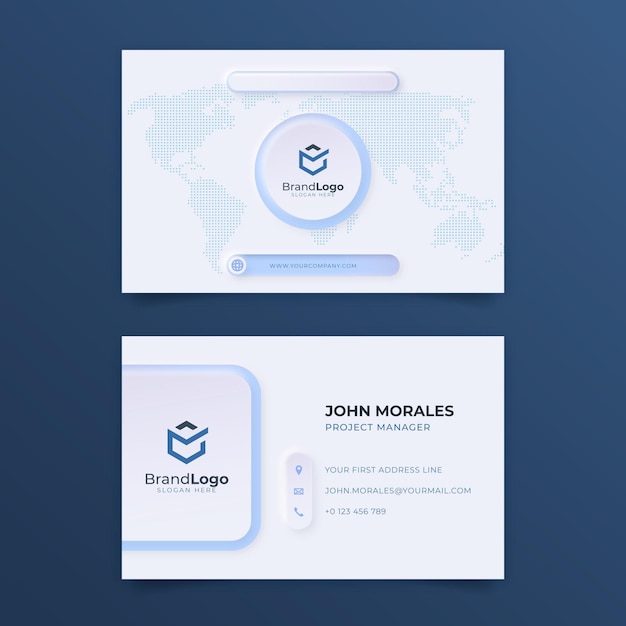 Free vector neumorph business card