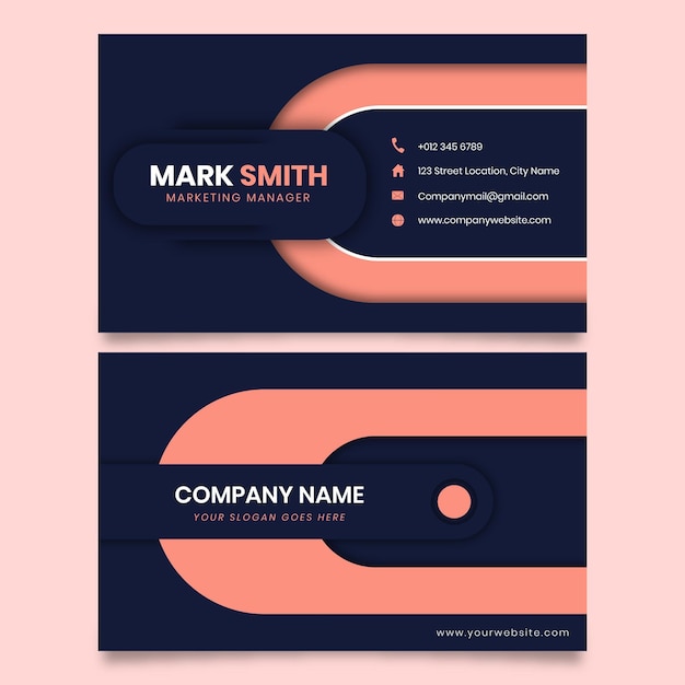 Neumorph geometric shape business card